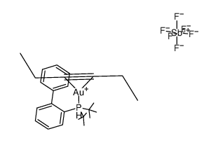 Au(η2-3-hexyne)(P(t-Bu)2(o-biphenyl)(SbF6)结构式