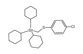 {(p-chloro-phenylthio)methyl}tricyclohexylstannane Structure