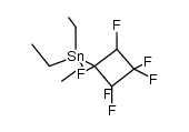 triethyl((1R,4R)-1,2,2,3,3,4-hexafluorocyclobutyl)stannane结构式