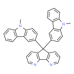 5,5-二(9-甲基-9H-咔唑-3-基)-5H-环戊二烯并[2,1-B:3,4-B']二吡啶结构式