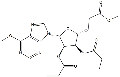 6-Methoxy-9-[2-O,3-O,5-O-tris(1-oxopropyl)-β-D-arabinofuranosyl]-9H-purine结构式