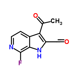 3-Acetyl-7-fluoro-1H-pyrrolo[2,3-c]pyridine-2-carbaldehyde structure