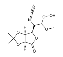 (2S,3S)-2,3-O-isopropylidene-4-(1(S)-azido-2-hydroperoxy-2-methoxyethyl)-γ-butyrolactone结构式