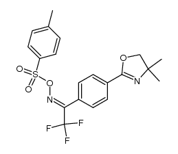 2,2,2-trifluoro-1-[4-(4,4-dimethyl-2-oxazolyl)phenyl]-1-ethanone O-(p-tolylsulfonyl)oxime Structure