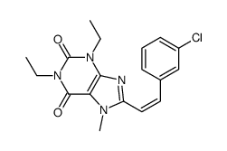 8-[(E)-2-(3-Chlorophenyl)vinyl]-1,3-diethyl-7-methyl-3,7-dihydro- 1H-purine-2,6-dione Structure