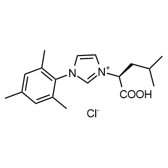 (S)-3-(1-Carboxy-3-methylbutyl)-1-mesityl-1H-imidazol-3-ium chloride structure