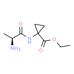 Cyclopropanecarboxylic acid, 1-[(2-amino-1-oxopropyl)amino]-, ethyl ester, (S)- (9CI)结构式