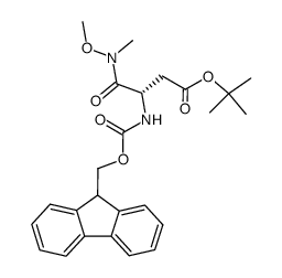 3(S)-(9H-fluoren-9-ylmethoxycarbonylamino)-N-methoxy-N-methylsuccinamic acid tert-butyl ester结构式