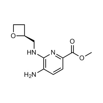 2-Pyridinecarboxylicacid,5-amino-6-[[(2S)-2-oxetanylmethyl]amino]-,methylester structure