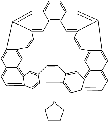 (6,6)碳纳米带双(四氢呋喃)加合物结构式