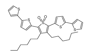 3,4-dihexyl-2,5-bis(5-thiophen-2-ylthiophen-2-yl)thiophene 1,1-dioxide结构式