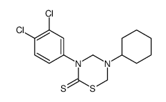 5-cyclohexyl-3-(3,4-dichlorophenyl)-1,3,5-thiadiazinane-2-thione结构式