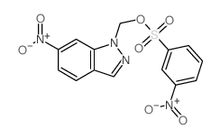 Benzenesulfonic acid,3-nitro-, (6-nitro-1H-indazol-1-yl)methyl ester structure