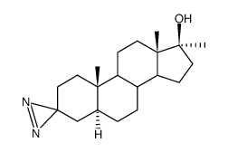 (5alpha,17beta)-17-Methylspiro[androstane-3,3'-[3H]diazirin]-17-ol structure