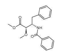 methyl (2R,3S)-3-benzoylamino-2-methoxy-4-phenylbutanoate结构式