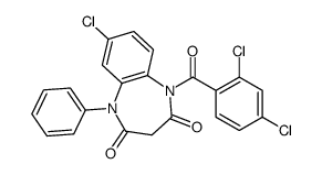 7-chloro-1-(2,4-dichlorobenzoyl)-5-phenyl-1,5-benzodiazepine-2,4-dione结构式