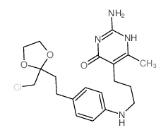 4(3H)-Pyrimidinone,2-amino-5-[3-[[4-[2-[2-(chloromethyl)-1,3-dioxolan-2-yl]ethyl]phenyl]amino]propyl]-6-methyl-结构式