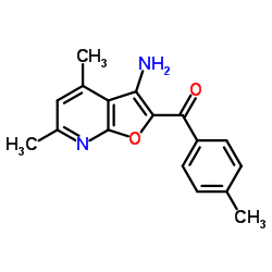 (3-AMINO-4,6-DIMETHYL-FURO[2,3-B]PYRIDIN-2-YL)-4-TOLYL-METHANONE结构式