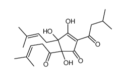 3,4,5-Trihydroxy-2-isovaleryl-5-(3-methyl-2-butenyl)-4-(4-methyl-3-pentenoyl)-2-cyclopenten-1-one Structure