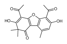 4,6-diacetyl-3,7-dihydroxy-2,2,9-trimethyl-2H-dibenzofuran-1-one结构式