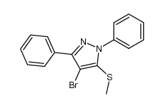 4-bromo-5-(methylthio)-1,3-diphenyl-1H-pyrazole Structure