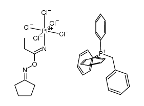 (Ph3PCH2Ph)(PtCl5(NH=C(Et)ON=C(C4H8))) Structure