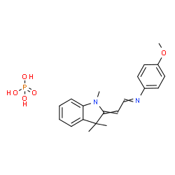 3H-Indolium, 2-[2-[(4-methoxyphenyl) amino] ethenyl]-1,3,3-trimethyl-, phosphate Structure