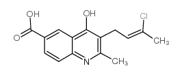 2-Methyl-3-(3-chlor-2-buten-1-yl)-4-hydroxy-chinolin-6-carbonsaeure结构式
