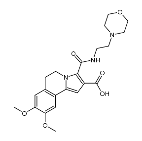 8,9-dimethoxy-3-(2-morpholin-4-yl-ethylcarbamoyl)-5,6-dihydro-pyrrolo[2,1-a]isoquinoline-2-carboxylic acid结构式