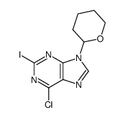 6-chloro-2-iodo-9-(tetrahydro-pyran-2-yl)-9H-purine结构式