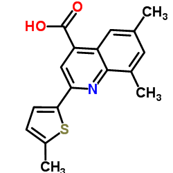 6,8-Dimethyl-2-(5-methyl-2-thienyl)-4-quinolinecarboxylic acid结构式