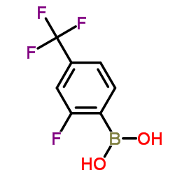 [2-Fluoro-4-(trifluoromethyl)phenyl]boronic acid structure