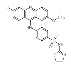 4-[(6-chloro-2-methoxy-acridin-9-yl)amino]-N-(1,3-thiazol-2-yl)benzenesulfonamide结构式