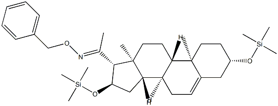 3β,16α-Bis(trimethylsiloxy)pregn-5-en-20-one O-benzyl oxime结构式