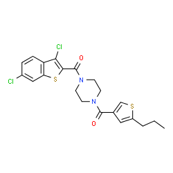 Piperazine, 1-[(3,6-dichlorobenzo[b]thien-2-yl)carbonyl]-4-[(5-propyl-3-thienyl)carbonyl]- (9CI) structure