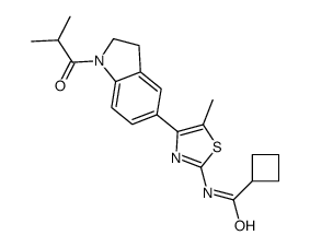 Cyclobutanecarboxamide, N-[4-[2,3-dihydro-1-(2-methyl-1-oxopropyl)-1H-indol-5-yl]-5-methyl-2-thiazolyl]- (9CI)结构式