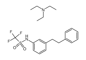 C,C,C-Trifluoro-N-(3-phenethyl-phenyl)-methanesulfonamide; compound with triethyl-amine结构式