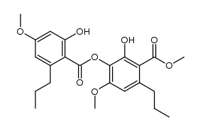 2-Hydroxy-3-[(2-hydroxy-4-methoxy-6-propylbenzoyl)oxy]-4-methoxy-6-propylbenzoic acid methyl ester structure
