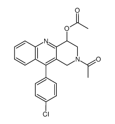 4-acetoxy-2-acetyl-10-(4-chloro-phenyl)-1,2,3,4-tetrahydro-benzo[b][1,6]naphthyridine结构式