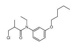 3-chloro-N-ethyl-2-methyl-N-(3-pentoxyphenyl)propanamide结构式
