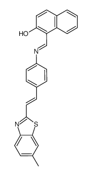 1-({4-[2-(6-methyl-benzothiazol-2-yl)-vinyl]-phenylimino}-methyl)-naphthalen-2-ol Structure