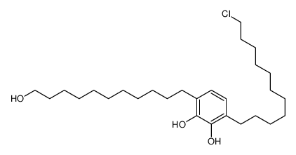 3-(11-chloroundecyl)-6-(11-hydroxyundecyl)benzene-1,2-diol结构式