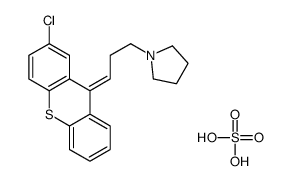 1-[(3E)-3-(2-chlorothioxanthen-9-ylidene)propyl]pyrrolidine,sulfuric acid Structure