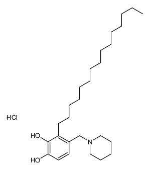 3-pentadecyl-4-(piperidin-1-ylmethyl)benzene-1,2-diol,hydrochloride结构式