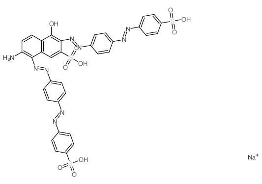 2-Naphthalenesulfonicacid,7-amino-4-hydroxy-3,8-bis[2-[4-[2-(4-sulfophenyl)diazenyl]phenyl]diazenyl]-,sodium salt (1:3) structure