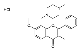 7-methoxy-3-methyl-8-[(4-methylpiperazin-4-ium-1-yl)methyl]-2-phenylchromen-4-one,chloride结构式