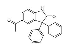 5-acetyl-3,3-diphenyl-1,3-dihydro-indol-2-one结构式