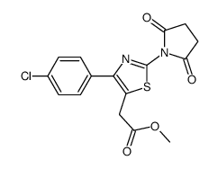 methyl 2-[4-(4-chlorophenyl)-2-(2,5-dioxopyrrolidin-1-yl)-1,3-thiazol-5-yl]acetate Structure