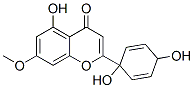 5-Hydroxy-2-(1,4-dihydroxy-2,5-cyclohexadien-1-yl)-7-methoxy-4H-1-benzopyran-4-one Structure