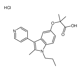 Propanoic acid, 2-methyl-2-((2-methyl-1-propyl-3-(4-pyridinyl)-1H-indo l-5-yl)oxy)-, hydrochloride结构式